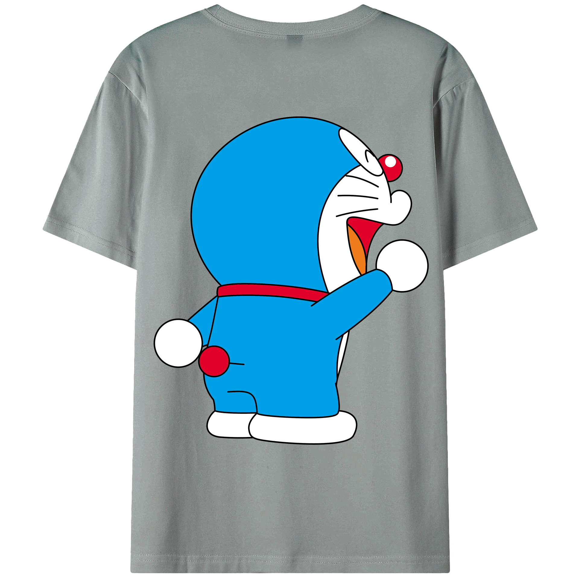 （画像用） ドラえもん Doraemon 綿100％ メンズ半袖Tシャツ（バックプリント） 通気性